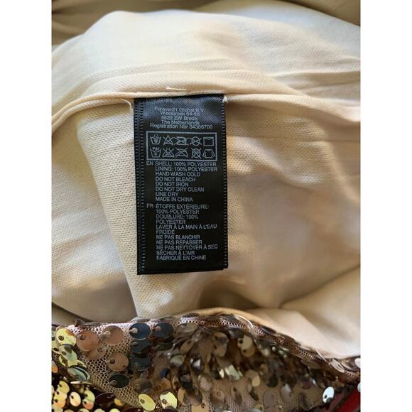 Forever 21 Gold Sequined Bodycon Short Sleeved Holiday Evening Dress size Medium - Picture 8 of 8